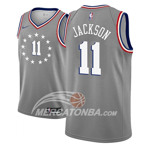 Maglia NBA Philadelphia 76ers Demetrius Jackson Ciudad 2018-19 Grigio